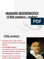 MODERN MATHEMATICS 19TH-20TH CENTURIES