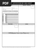 Warhammer Quest - Character Sheet