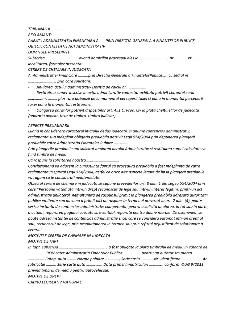 Actiune Recuperare Taxe De Poluare