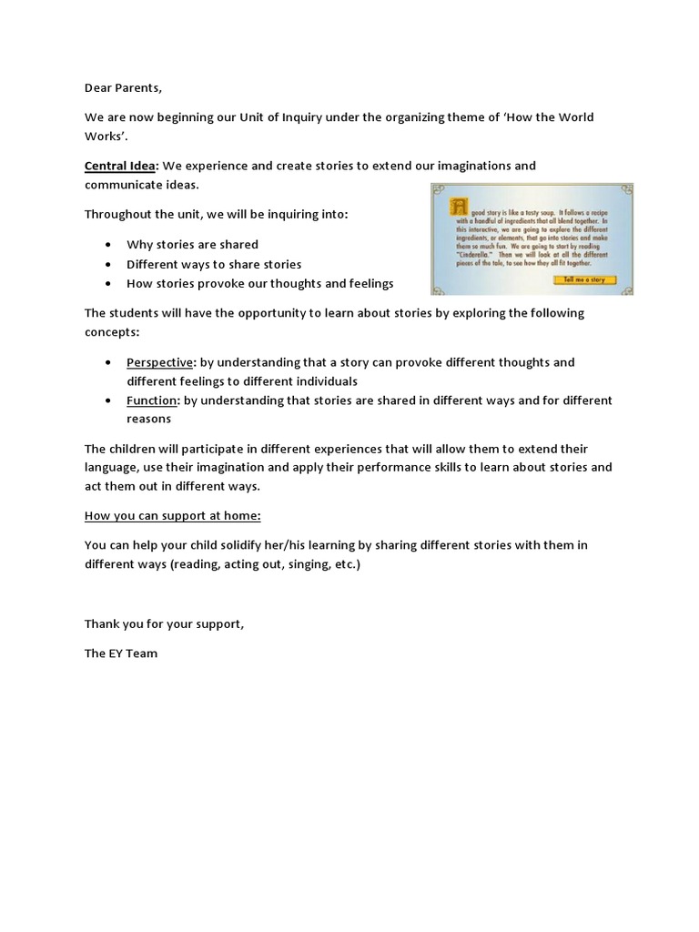 How We Express Ourselves Parent Letter | PDF | Wellness