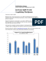 Americans Split Evenly On Legalizing Marijuana