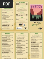 Amtrak California Zephyr Dining Car Menu 201111