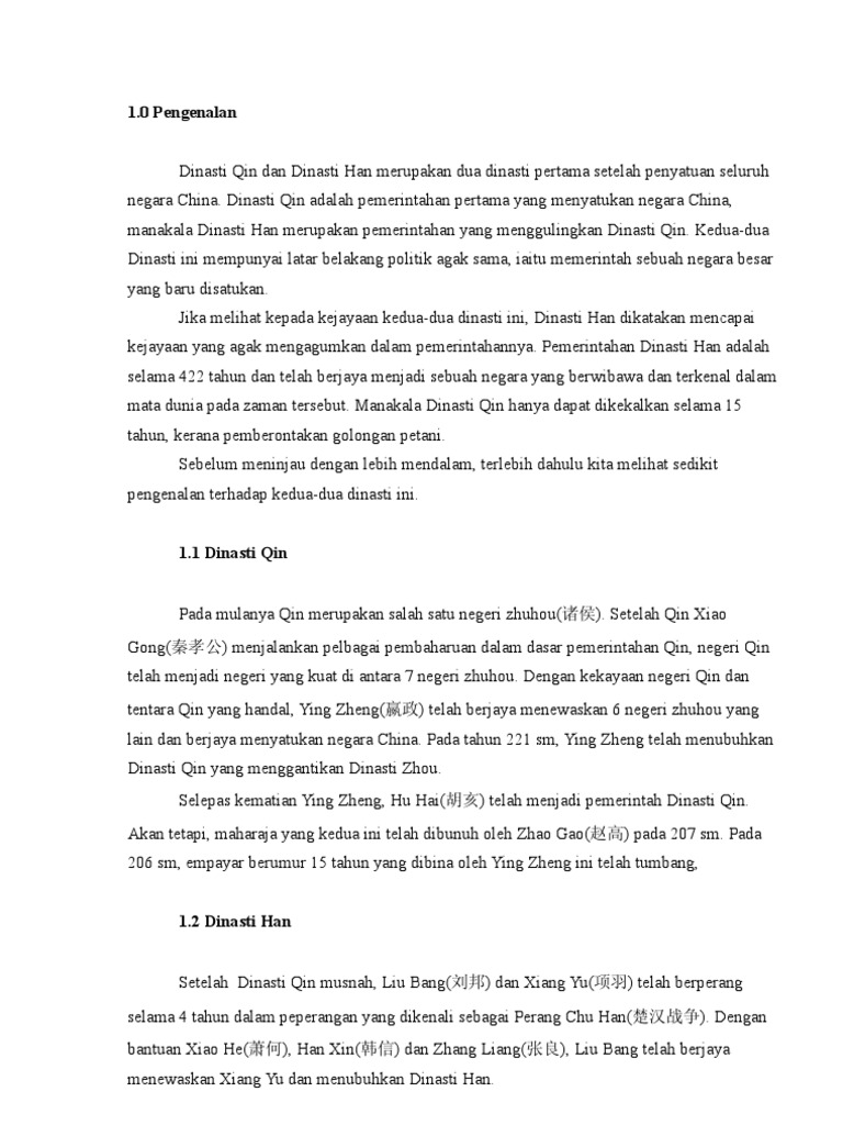 Sejarah China Dinasti Qin Dan Dinasti Han Pdf