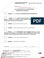 Documentos a Consignar Para La Inscripcion Del Anteproyecto