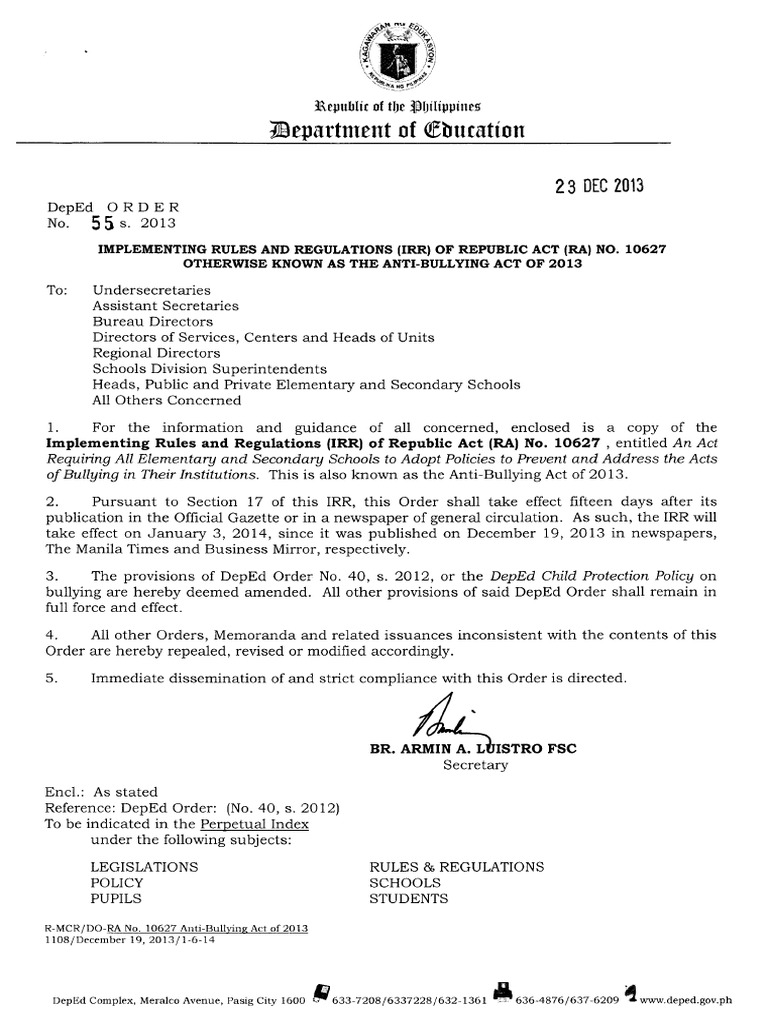 Deped order no 55 s 2013 pdf