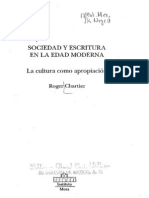 CHARTIER, Roger, Sociedad y Escritura en La Edad Moderna