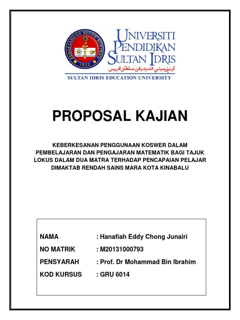 contoh proposal kajian phd