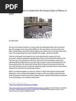 Multiplying Efforts to Undermine the Unique Status of Mecca in Islam 