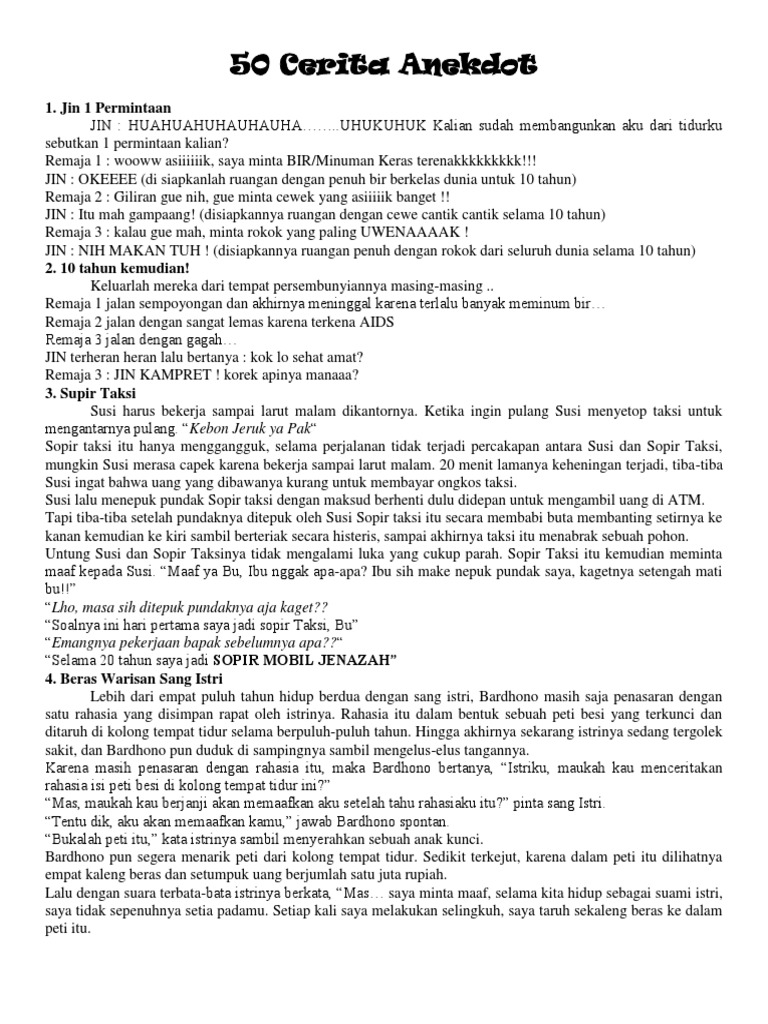 50 Cerita Anekdot 50 Cerita Anekdot