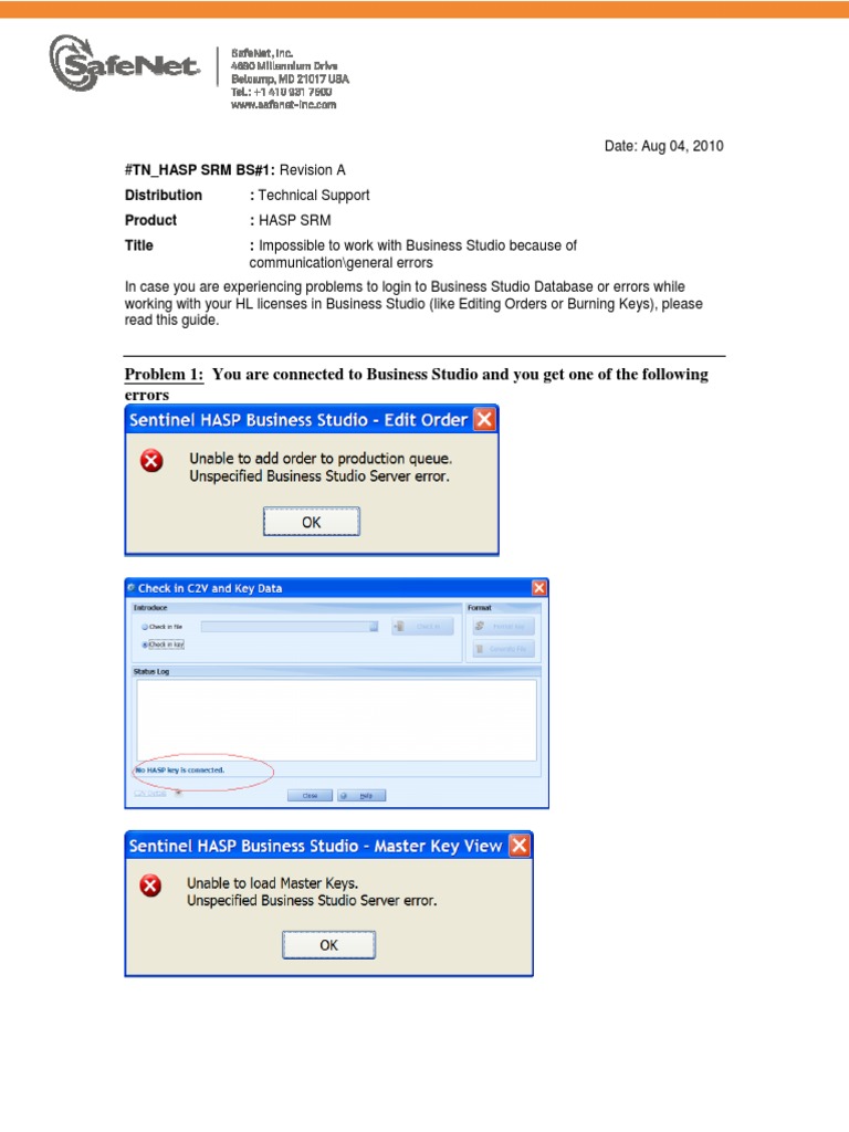 HASP Business Studio LoginEditing Order Burning Keys PDF