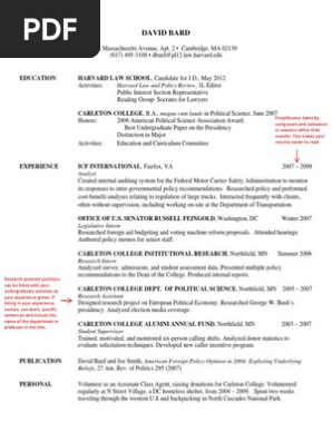 Harvard resume samples