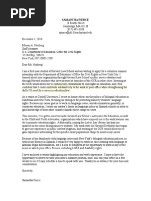Harvard Cover Letter Samples
