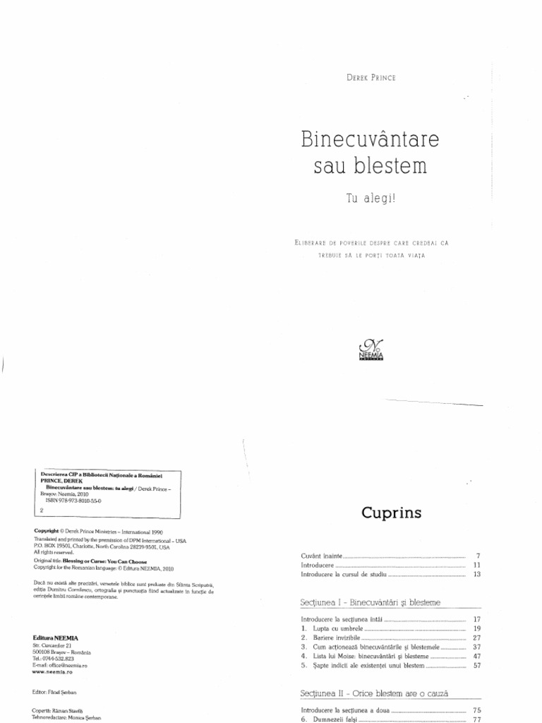 Binecuvantare Sau Blestem Derek Prince Pdf