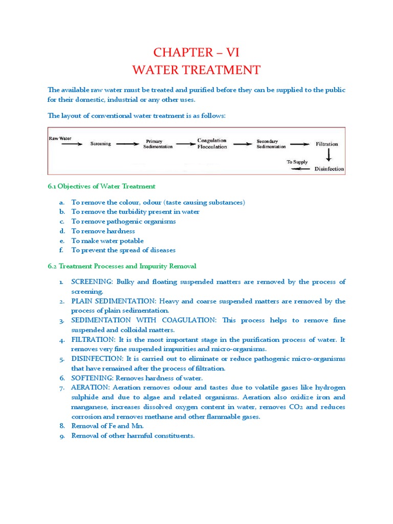 Water Treatment (Water Supply Engineering) PDF Water Purification
