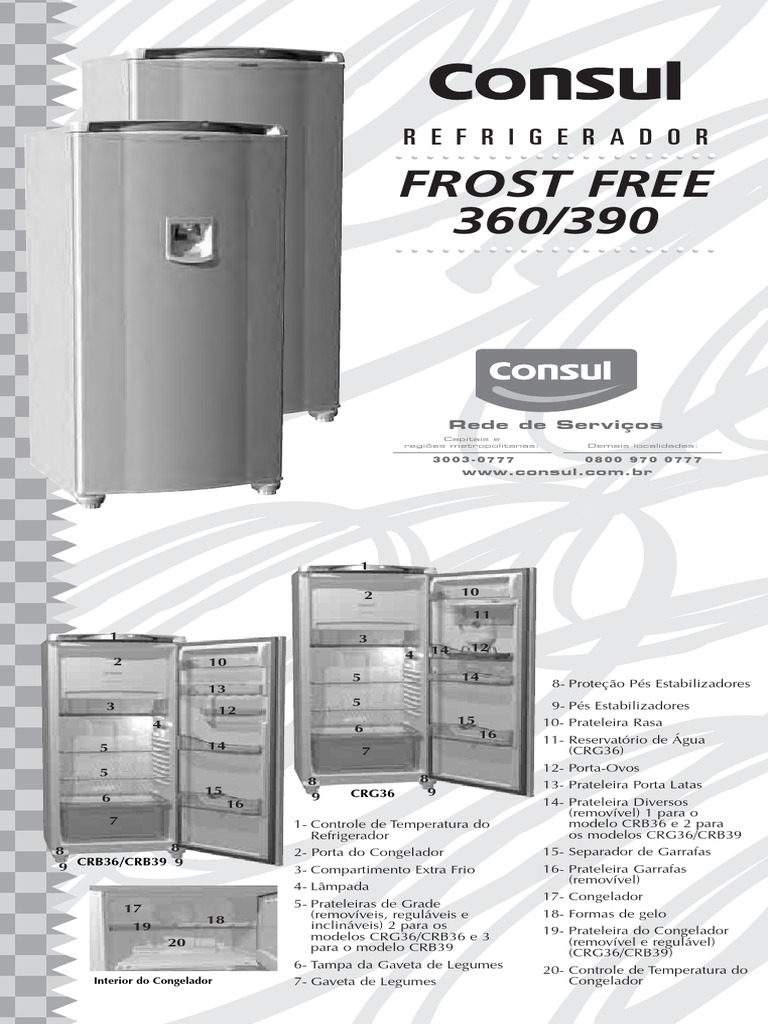 Manual Geladeira Consul Frost Free 360L | PDF