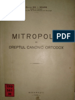 Gh. Soare - Mitropolia in Dreptul Canonic Ortodox