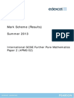 Mark Scheme (Results) Summer 2013: International GCSE Further Pure Mathematics Paper 2 (4PM0/02)