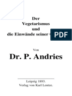 Andries, Paul - Der Vegetarismus Und Die Einwaende Seiner Gegner (1893, 136 S., Text)