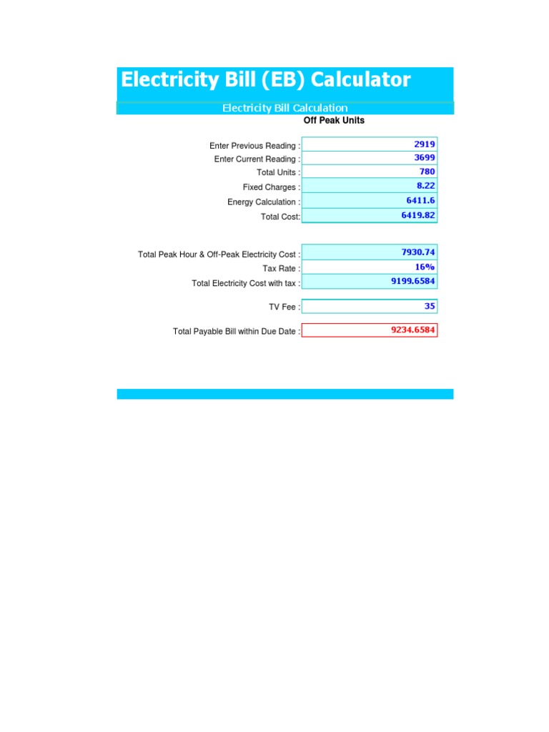 Electricity Bill Calculator | PDF