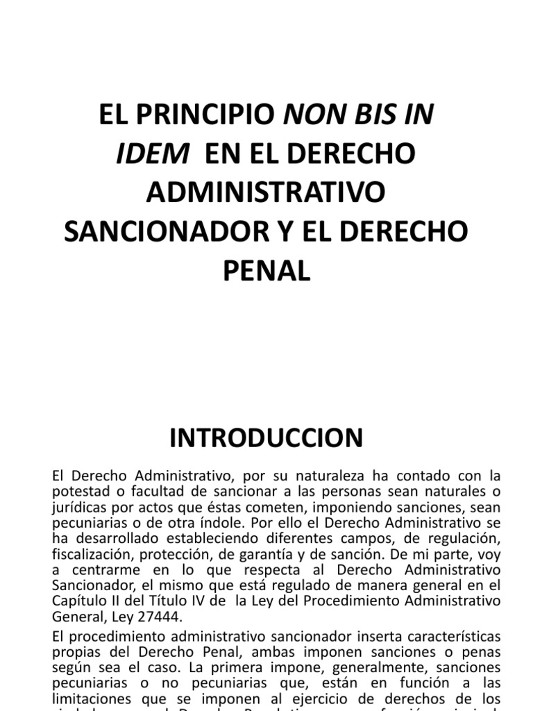 El Principio de Non Bis in