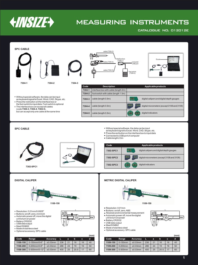 Insize Instruments Catalogue 2025 | PDF | Tools | Scientific Observation