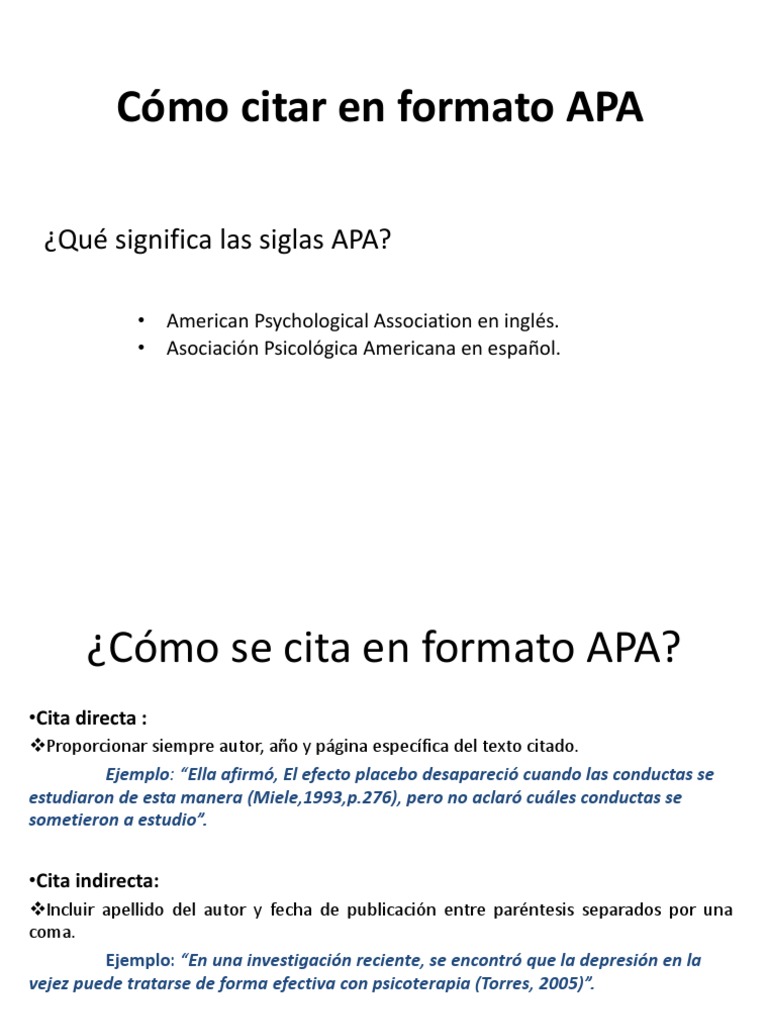Citas y Bibliografias en Formato APA | PDF | Psicoterapia | Sicología, image size:768x1024
