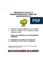 Formato Anteproyecto y Requisitos