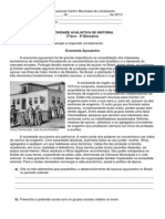 Avaliação 7 Ano Economia Açucareira