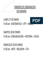 Rol de Examenes de Subsanacion