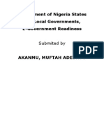 Assessment of Nigeria States and Local Governments E-Government Readiness
