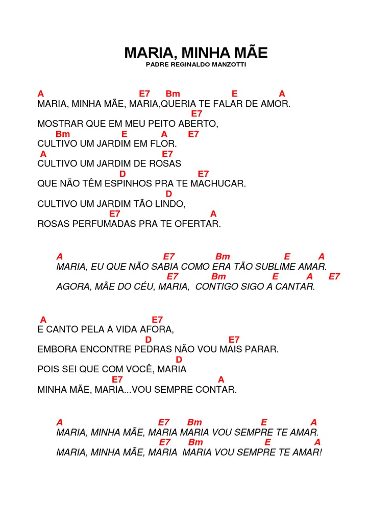 Música "Maria, Minha Mãe" - Letra e Cifras | PDF