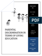 Parental Discrimination in Terms of Giving Education