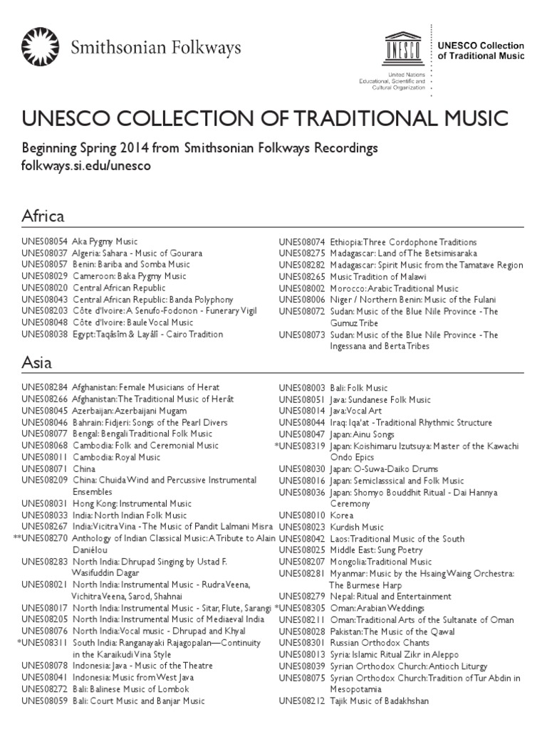 Unesco Collection of Traditional Music PDF Folk Music Classical Music