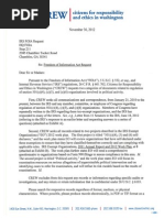 FOIA Request: CREW: IRS: Regarding 501c Correspondence and Work Plan - 11/30/12