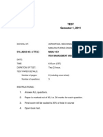 Test Semester 1, 2011: School Of: Aerospace, Mechanical and Manufacturing Engineering