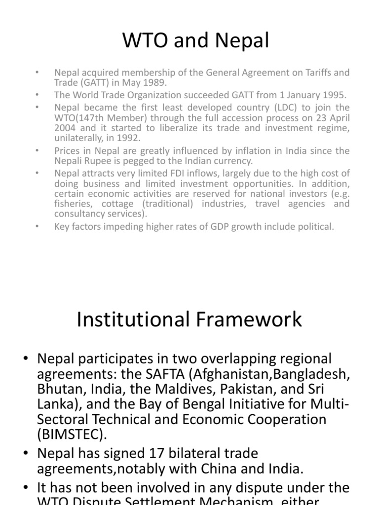 Wto And Nepal Pdf World Trade Organization Nepal