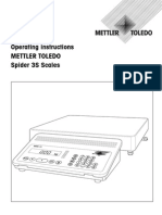 Operating Instructions Mettler Toledo Spider 3S Scales: in Freehand Auf 70% Skaliert Ohne Linien
