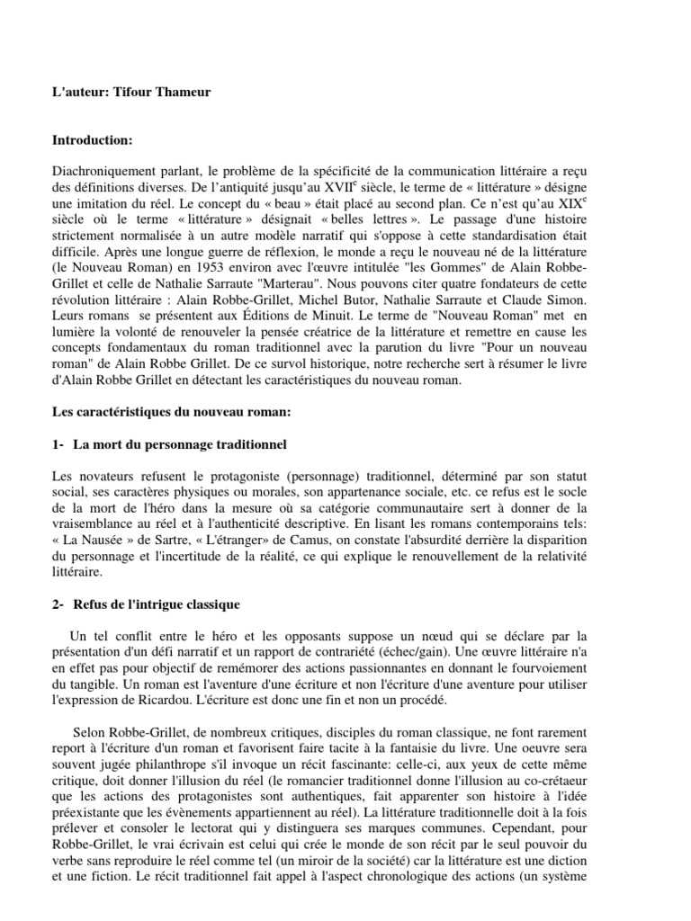 Le Nouveau Roman Romans