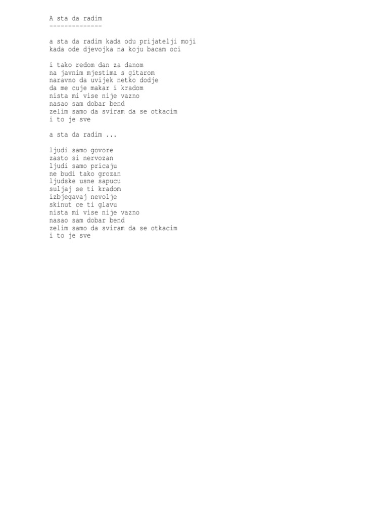 A Sta Da Radim | PDF