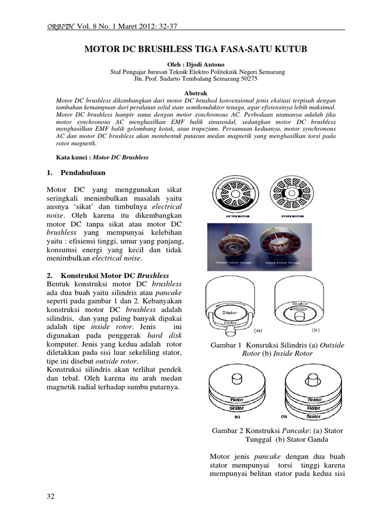 MOTOR DC BRUSHLESS TIGA FASA SATU KUTUB
