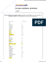 Lista de Alimentos Que Contienen Proteínas