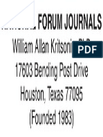 NATIONAL FORUM JOURNALS, Founded 1982 - Dr. William Allan Kritsonis, Editor-in-Chief
