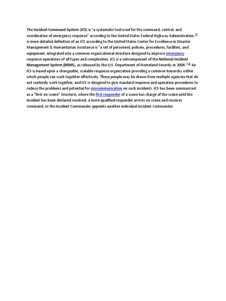 Incident Command System Overview | PDF