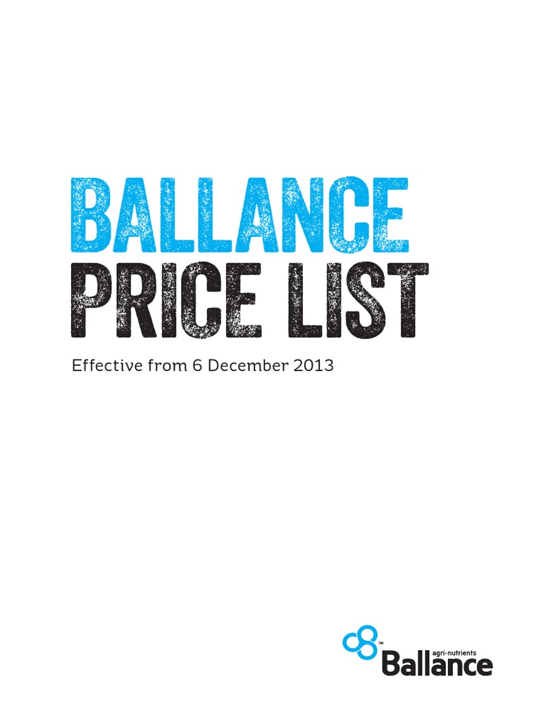 ballance fertiliser price list