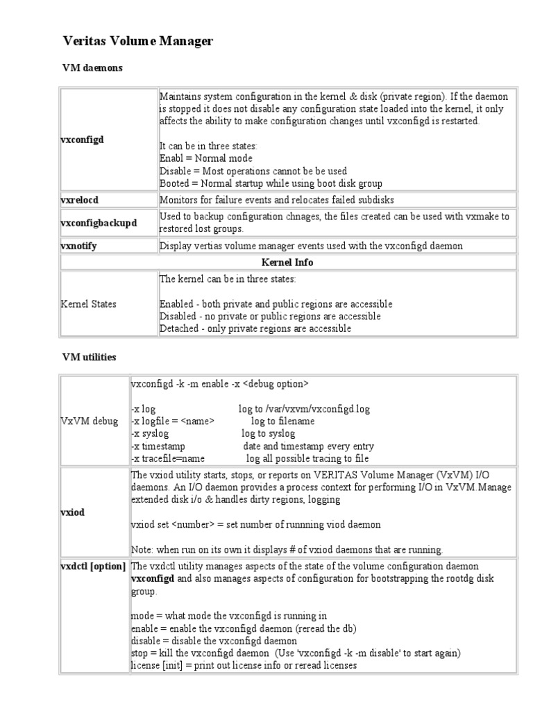 Veritas vxvm and systems integration