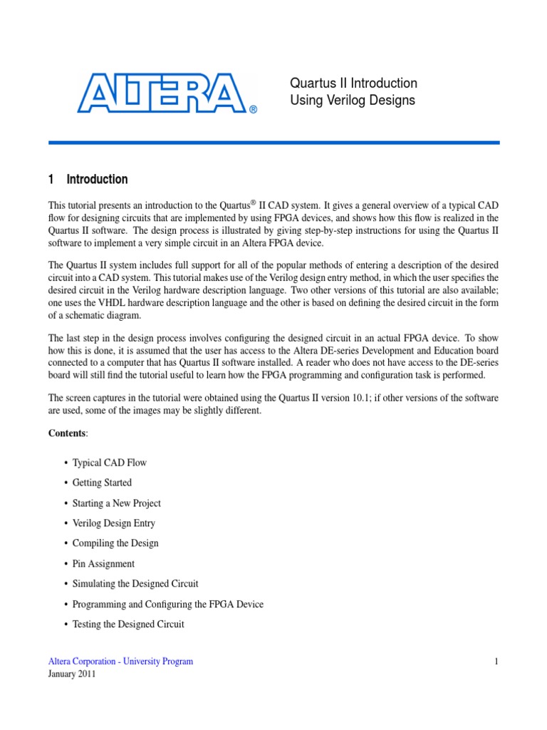 Altera University Program Qsim Ali