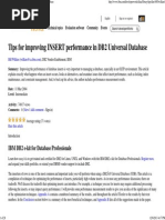 Tips For Improving INSERT Performance in DB2 Universal Database