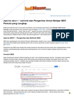 Apa Itu SEO Definisi Dan Pengertian Untuk Belajar SEO Pemula Yang Lengkap