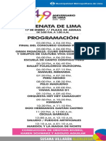 Programación Del 479 Aniversario de Lima