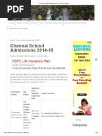 Chennai School Admissions 2014-15